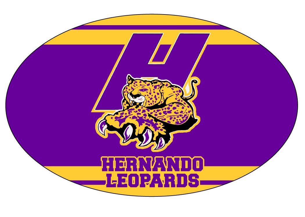 R and R Imports, Inc Hernando High School Leopards Brooksville Florida Sports Team Oval Car Fridge Magnet