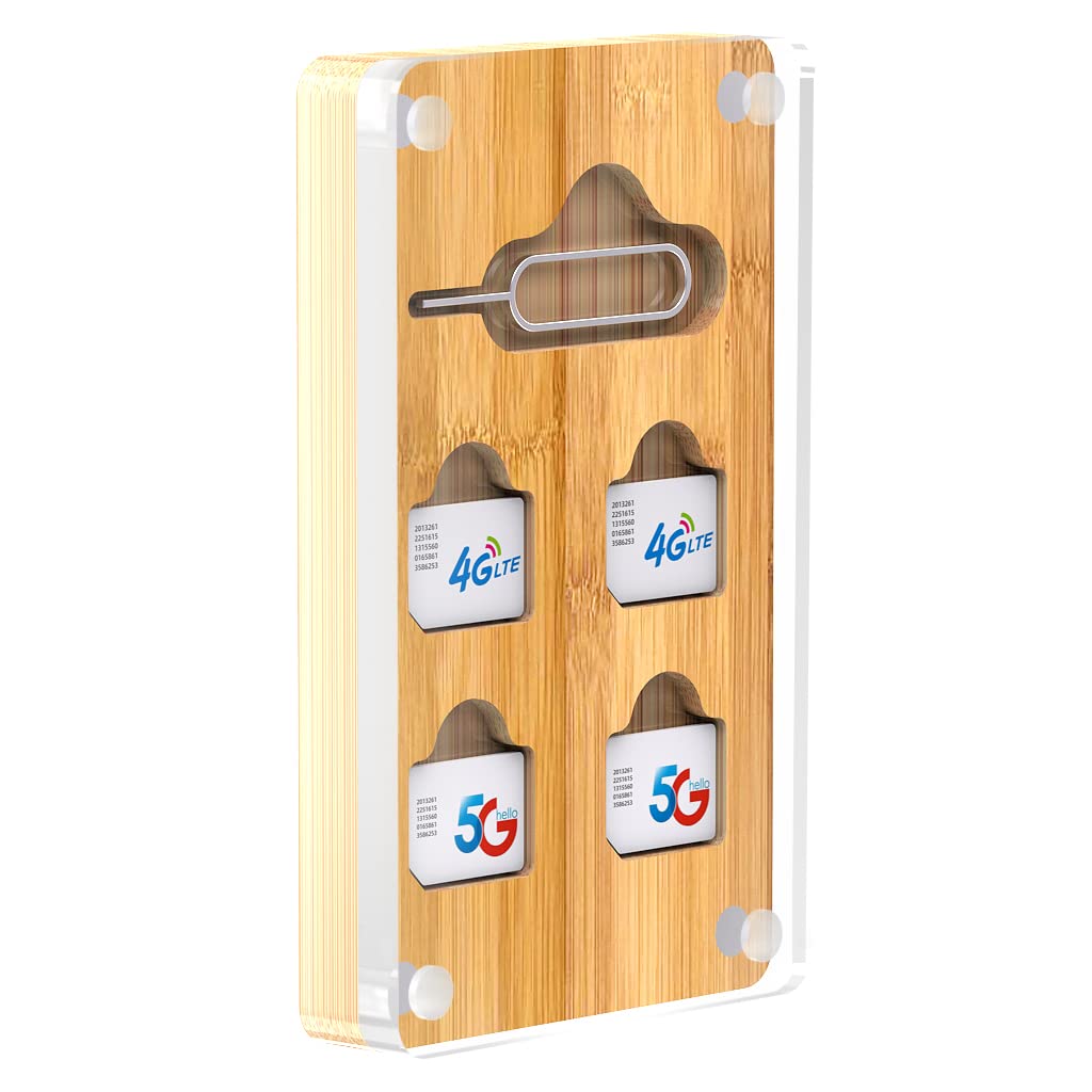 Transparent Magnetic SIM Card Case for Mini Nano SIM Card Slots Storage Case Holder,Eject Pin Slots-05SIM-Z