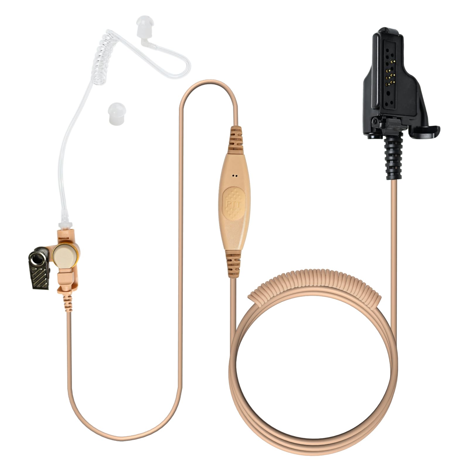 Auricolare nero per walkie talkie e microfono di sicurezza con doppio Ptt per Motorola Radio xts 2500 2500i 5000 5000r 2250 1500 3000 ht 1000