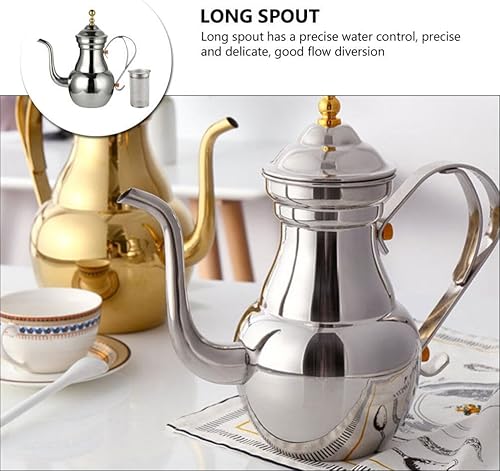 Miniatura 6 de Yardwe Hervidor de agua Hervidor de té Tetera Brew Pot Café Acero inoxidable Hervidor de té de acero inoxidable