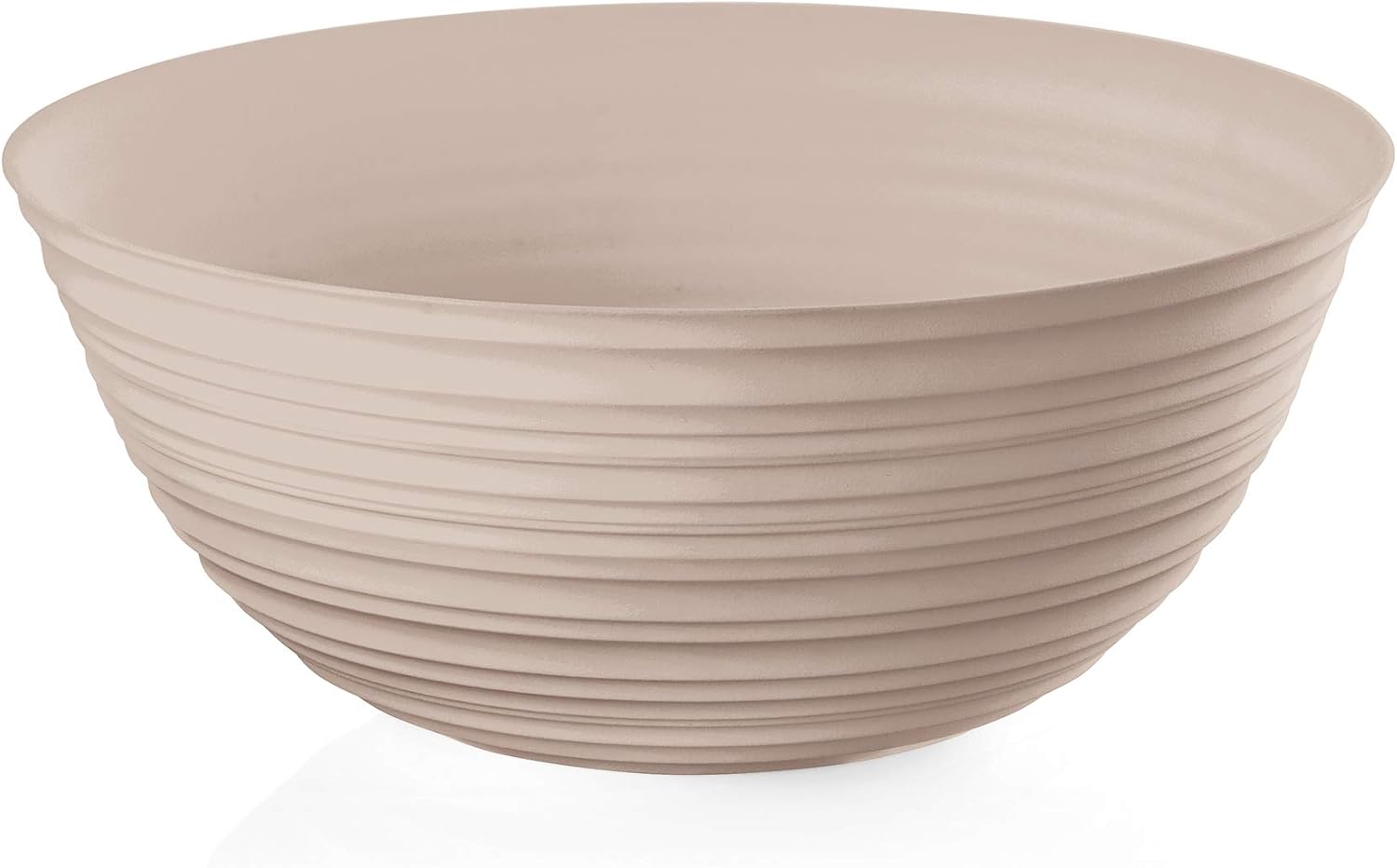 Guzzini Tierra 11.8" Extra Large Bowl - Taupe - 100% Recycled Plastic - Unbreakable, Reusable, BPA-Free, Cereal, Soup, Fruits - Mixing Bowl for Storage, Pantry & Kitchen