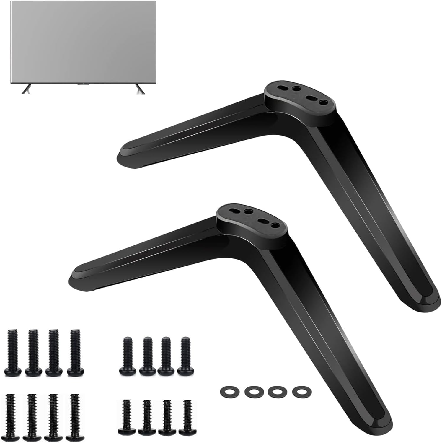 Joyzzz TV Stand Legs, 2 PCS Table Top TV Stand Base Replacement Legs, TV Pedestal Feet for Most 32 to 55 Inch Lcd LED with Cable Management, Hold up to 99lbs, Include Screw Set