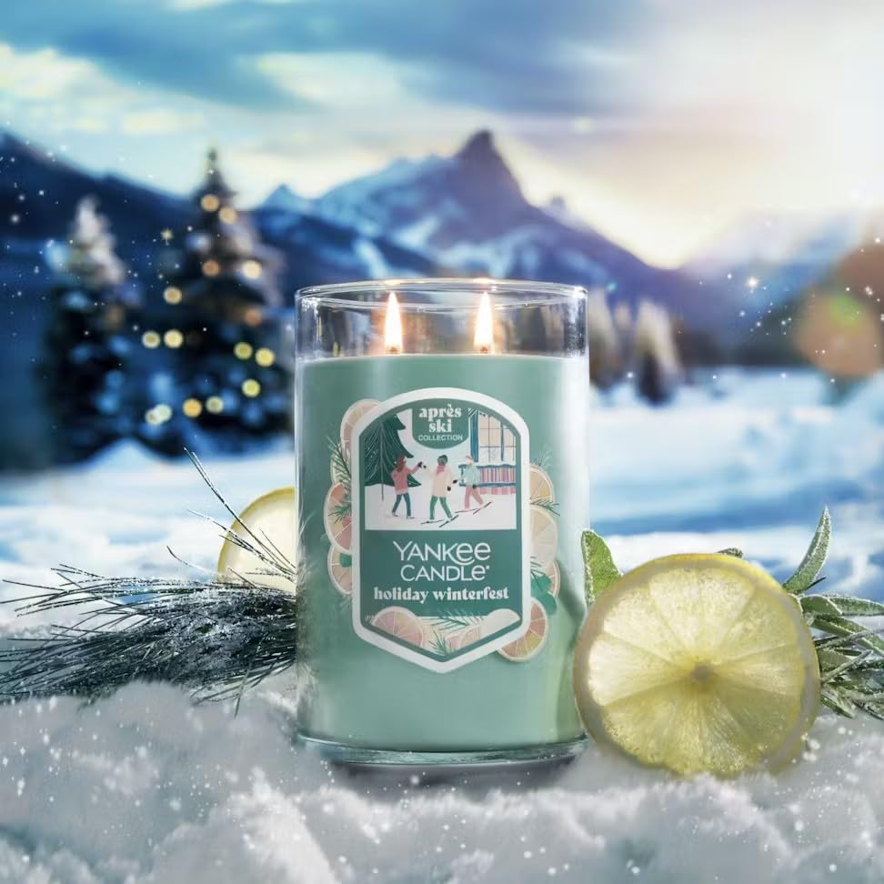 Yankee Candle Après Ski Collection Holiday Winterfest Large 2-Wick Tumbler Candle : Home & Kitchen