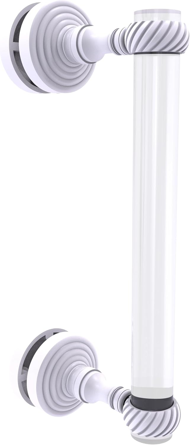 Allied Brass PG-407T-8SM-WHM Pacific Grove Collection 8 Inch Single Side Twisted Accents Shower Door Pull, Matte White