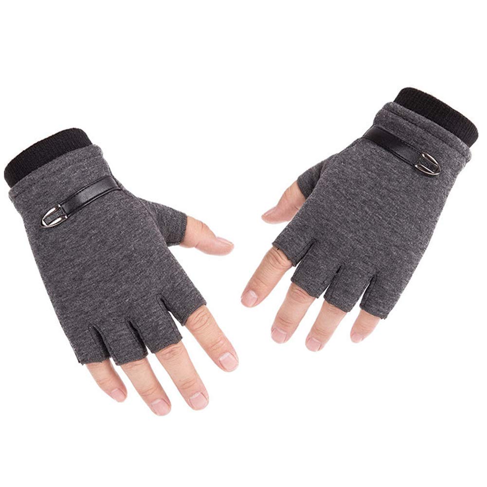 MILEVO Guantes, Guantes Térmicos, Guantes sin Dedos Invierno Cálido Medio Dedo Manopla Guantes de Trabajo Unisex for Hombre Térmico Ciclismo Moto Correr Al Aire Libre Negro
