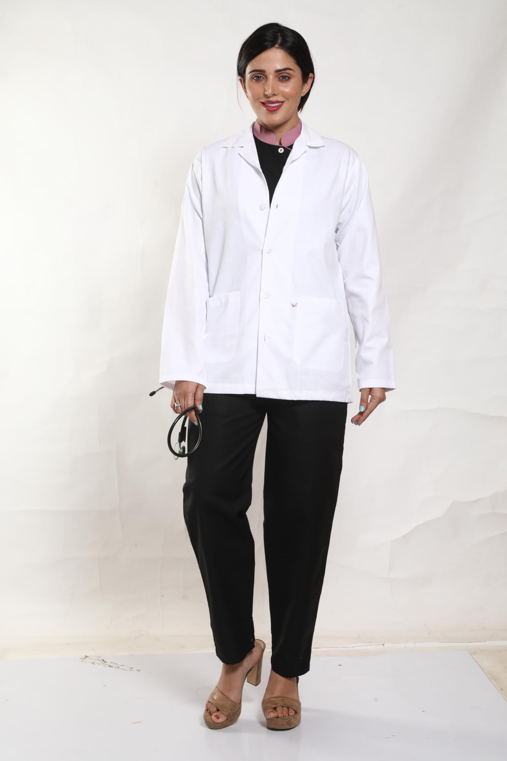 adhyah TrendyUniform/Lab coat for Women/Full sleeves medical coat / 3 Pocket apron lab coat/Uniform for Doctor, Nurses and Dentist / (XL)-picture-19