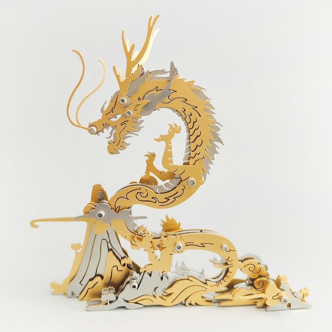 Puzzle metalowe 3D dla dorosłych, mechaniczny metalowy model smoka zestaw do rękodzieła, łamigłówki DIY Home Decor, prezenty dla dorosłych 92 szt.