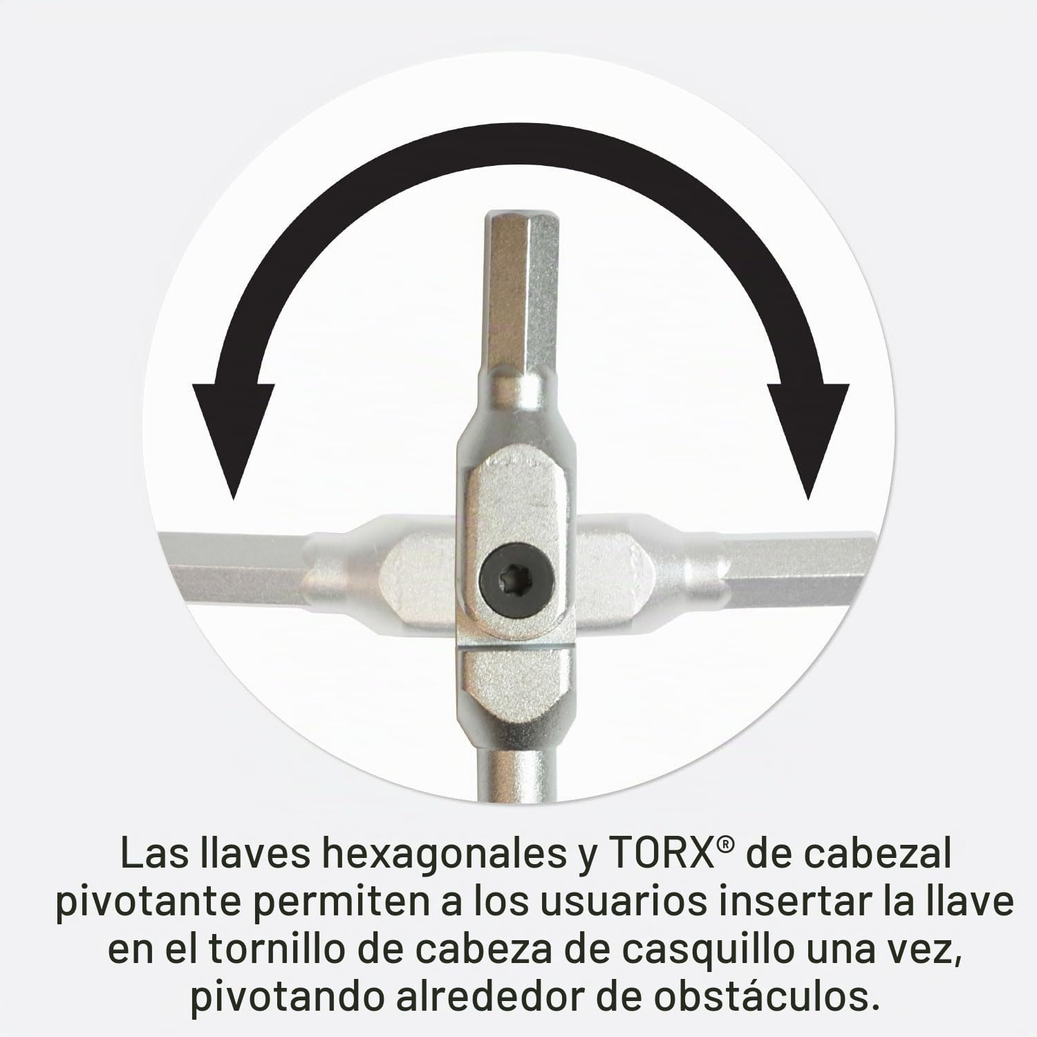 Bondhus 08-0420 00010 HEX-PRO Juego de llaves de cabeza pivotante, incluye tamaños: 3, 4, 5, 6, 8 y 10 mm, cromado