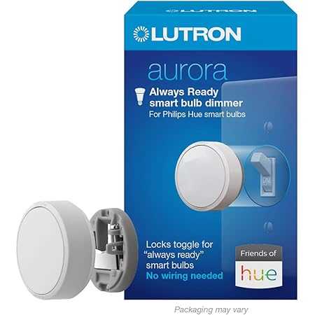 Lutron Aurora Smart Bulb Dimmer Switch | for Philips Hue Smart Bulbs | Z3-1BRL-WH-L0 | White