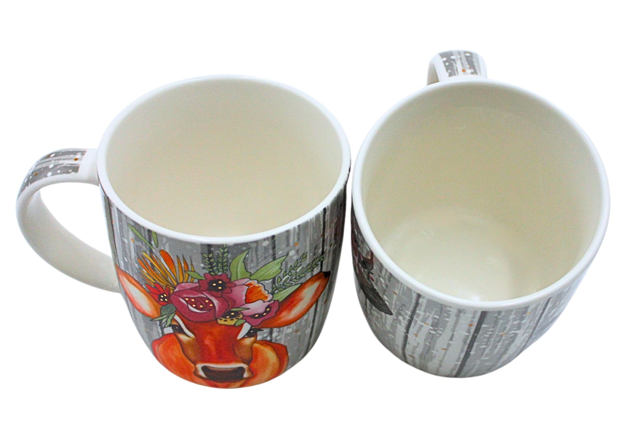 Dekohelden24 Zestaw 2 kubków do kawy filiżanka do kawy z porcelany - motyw: krowa z nakryciem głowy - wymiary wys./Ø: 12 x 9 cm, pojemność 300 ml,