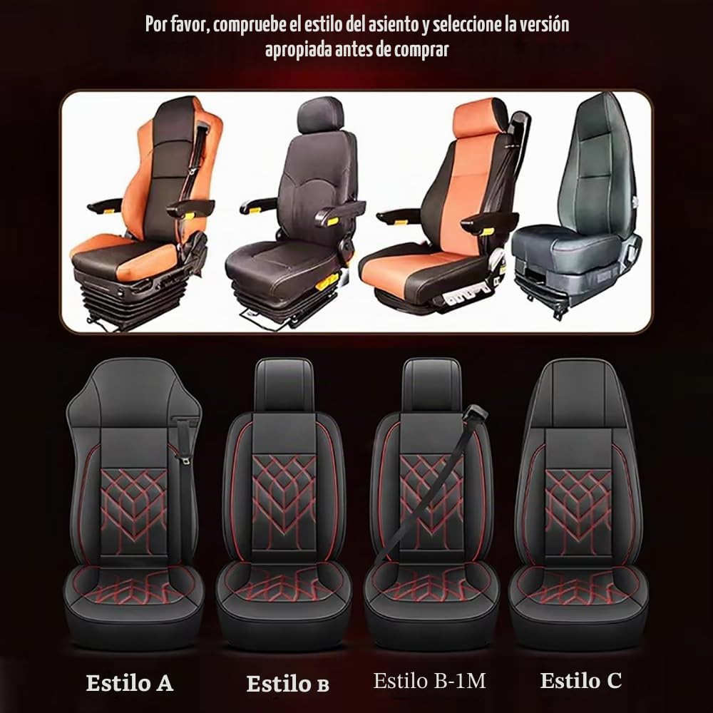 Camiones Fundas Asientos Camión Juegos de Cubreasientos Compatible con para IVECO Eurocargo S-Way X-Way Trakker S-Way NP 2010-2026 1SEAT,Style A Left-Black Napa