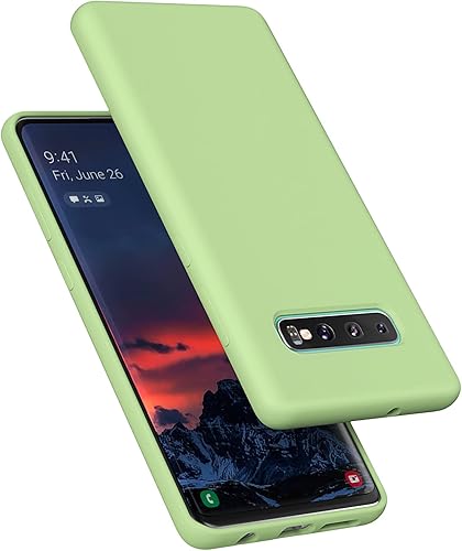 Vista 37 de E Segoi Funda diseñada para Galaxy S10 Plus de 6.4 pulgadas, S10+ de goma de gel de silicona líquida a prueba de golpes, cojín de forro de tela