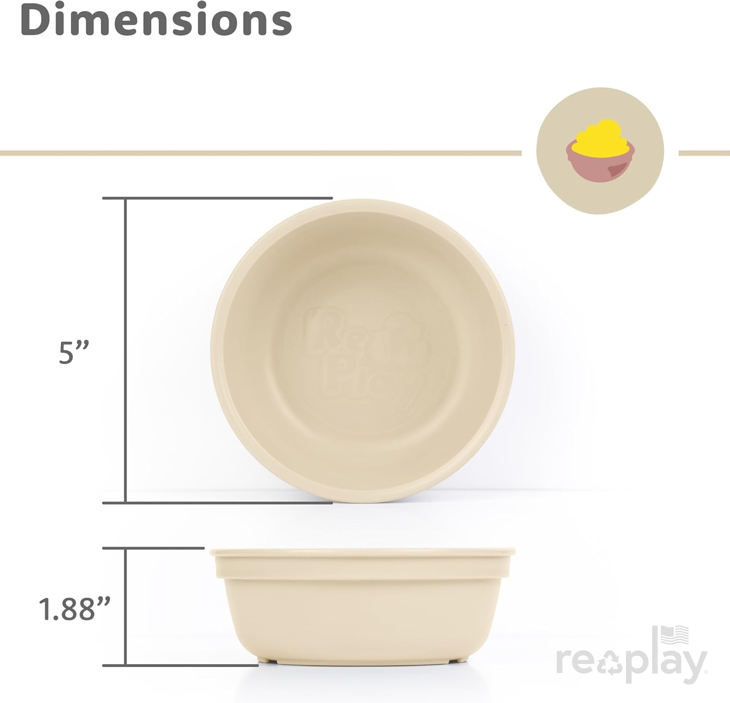 Re-Play 12 oz. Toddler Bowls Set of 4 - Kids Deep-Walled, Durable & Reusable Snack and Meal Bowls, Dishwasher & Microwave Safe, BPA-Free, Made in USA from Recycled Plastic, Desert Roses - Image 9
