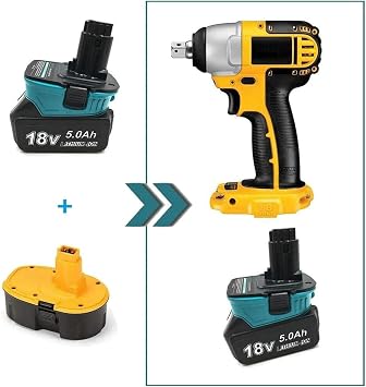 Ecarke Battery Adapter Compatible with Makita 18V Battery to Dewalt 18V Nickel Electricity,Lithium Battery Convert for CA1820 18V DC9180 DC9096 Tool Use