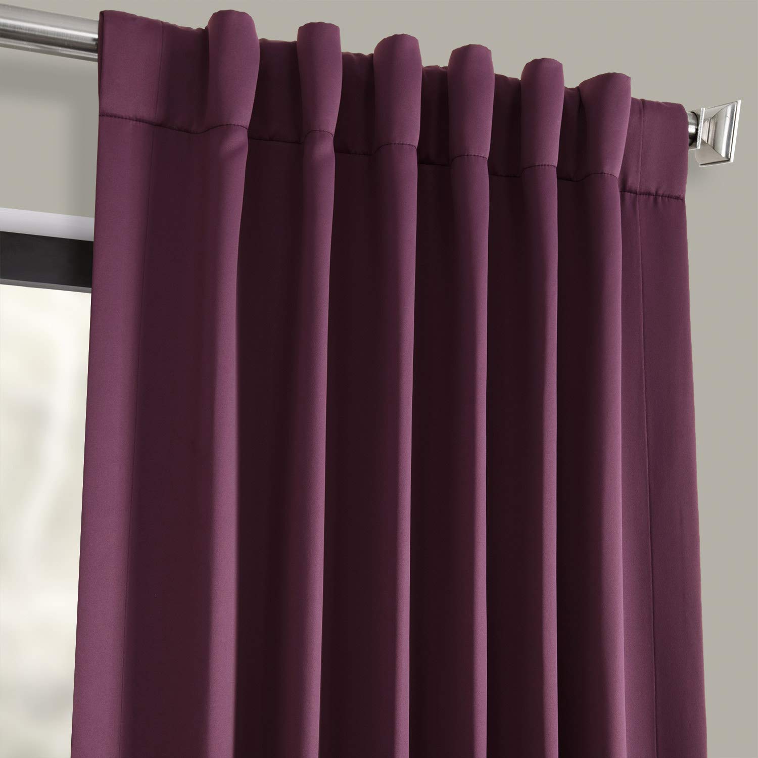HPD Half Price Drapes Zasłona zaciemniająca do pokoju, sypialni i salonu (1 panel), 125 x 275 cm, kolor Aubergine