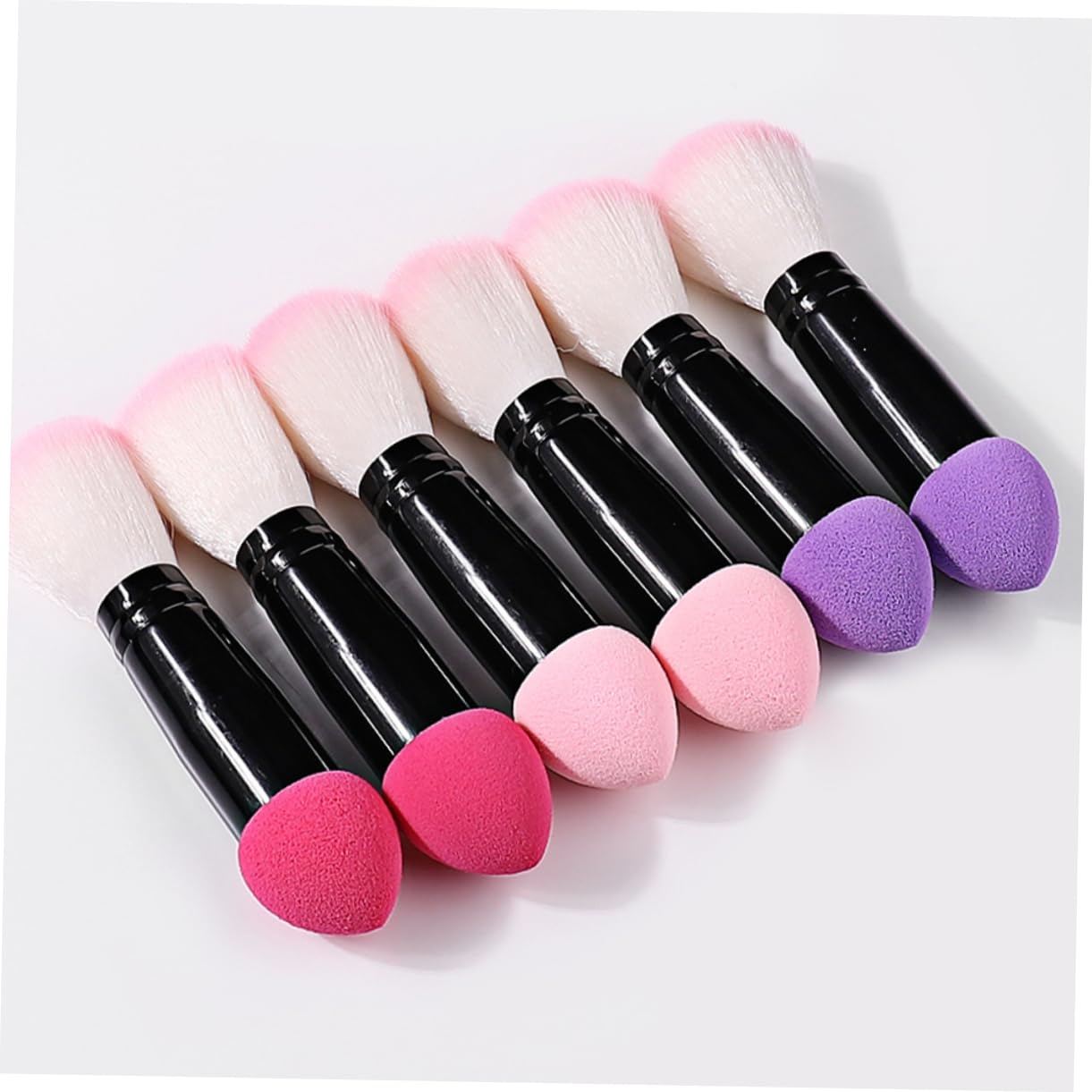 FRCOLOR 3pcs Dual Ended Makeup Brushes Blush Contour Brush for Effortless Application Travel Friendly Lightweight Design