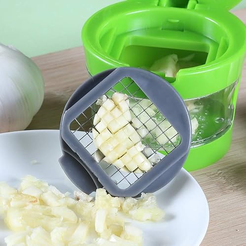 Miniatura 6 de Mini picadora manual de ajo, máquina de prensa de ajo multifunción para frutas y verduras, picadora de jengibre portátil para corte de cocina, fácil