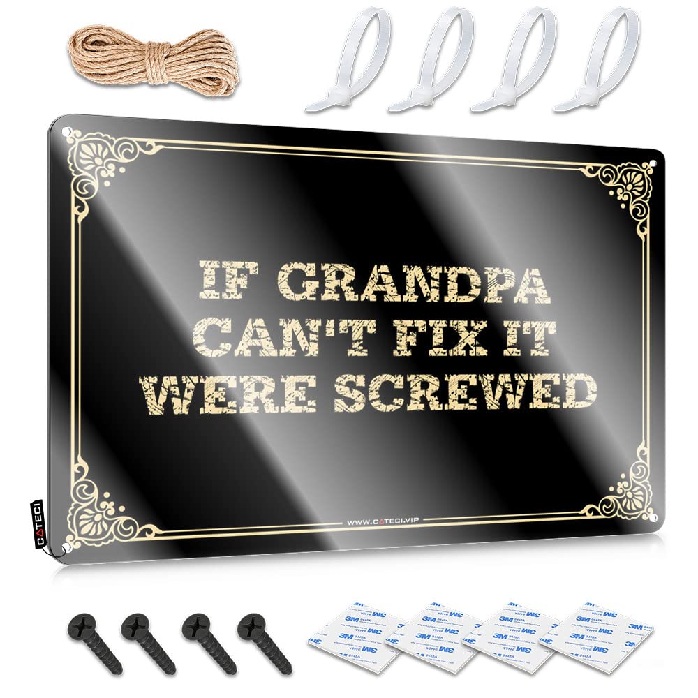 MWFKKADDB Bar Rules Tin Metal Sign If Grandpa Can'T Fix It Were Screwed Tin Sign Funny House Signs Tin Signs Warning(30X40CM)