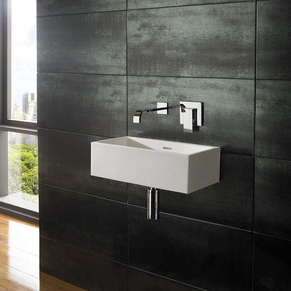 Buy Clickbasin Stone Resin Narrow White Matt Bathroom Basin Sale Price £129 45cm x 25cm