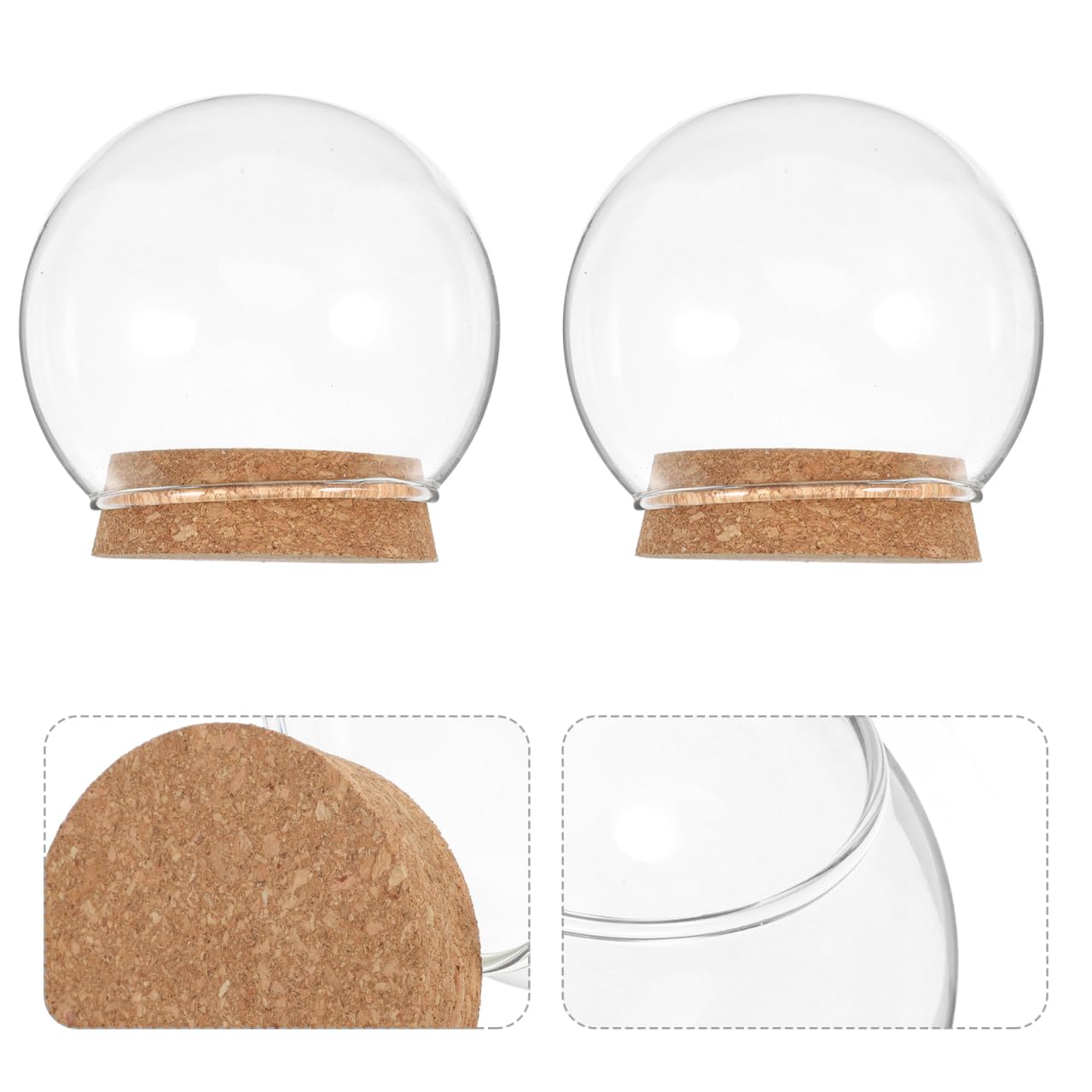 SEWACC 5 Pièces Décoratif en Verre Transparent Verre Clair Dome Cloche Cloches Dome Vitrine Centre de Table Convient pour la décoration intérieure de Fleurs préservées