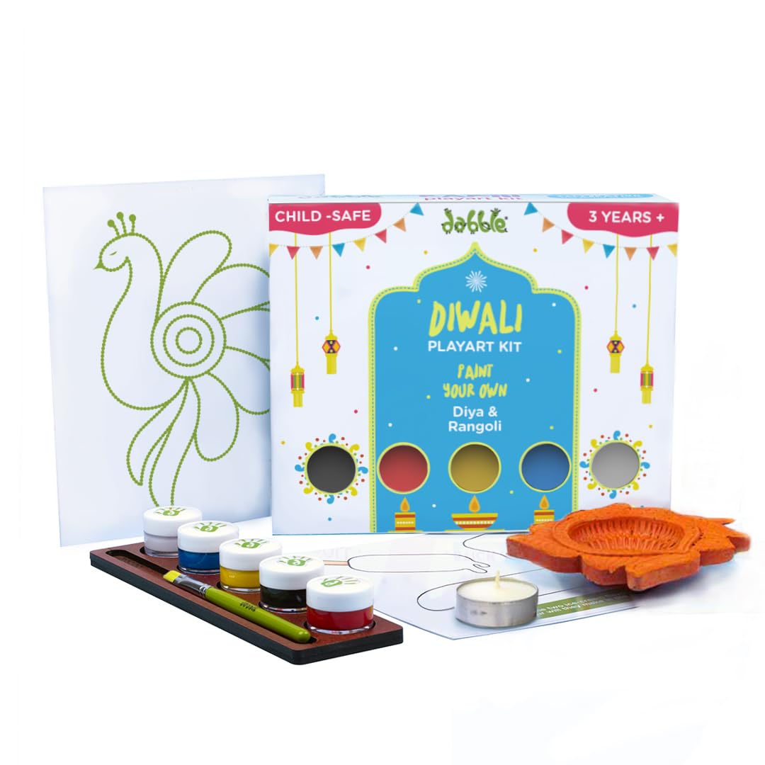 dabble Diwali Playart Kit | DIY Rangoli Card + Diya + Tealight Candle | Perfect Diwali Gift for Kids | Diwali Crafting Kit | Diwali DIY Home Decor Kit for Kids | Festive Art & Craft | for Ages 3+ (B0DHTYBL2G) Amazon Price History, Amazon Price Tracker