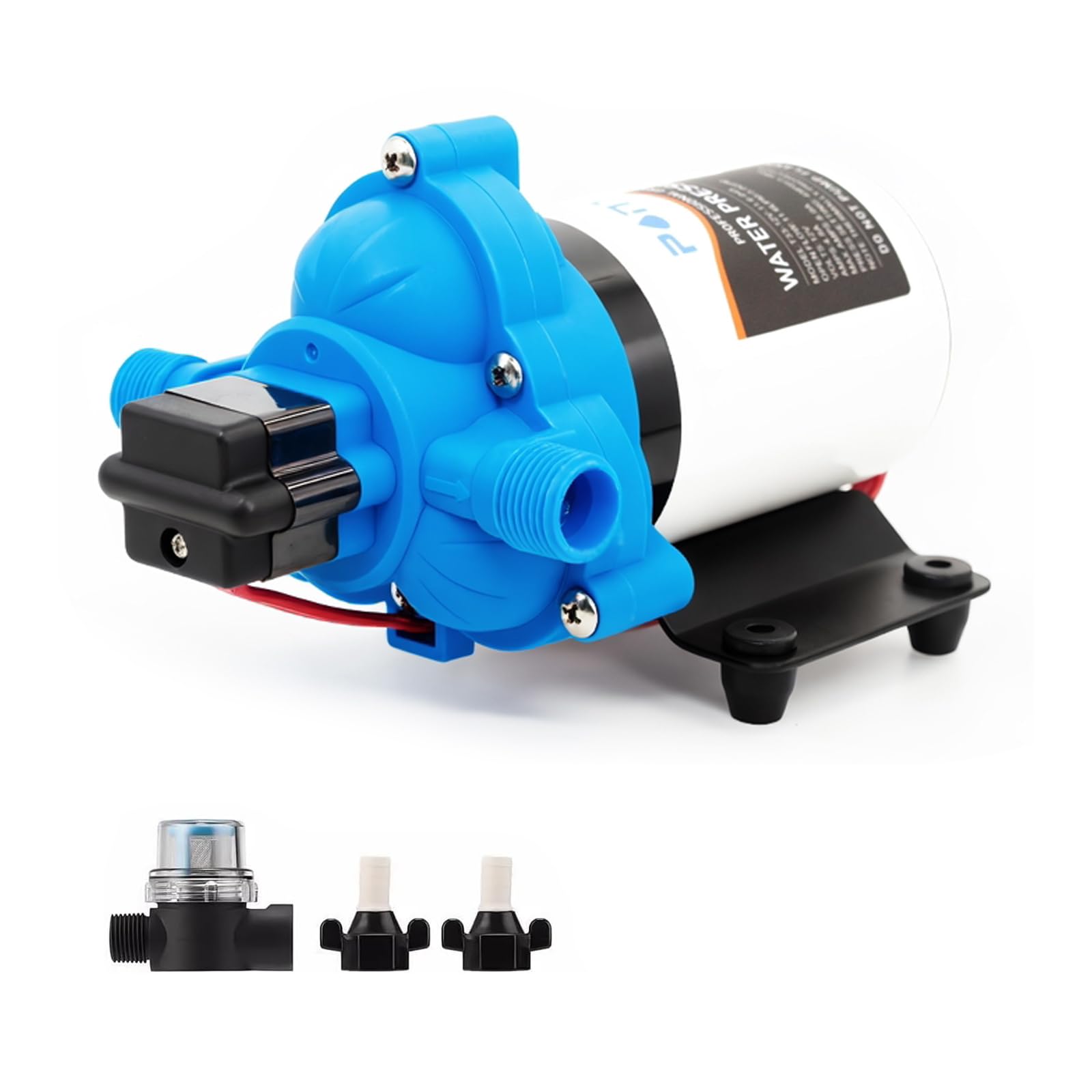 Bomba Agua, Bomba de Diafragma Autocebante de Alta Presión DC 12V 3,1 bar 45 PSI Diafragma de Alta Presión Bomba de Limpieza con Filtro para Vehículos RV y Autocaravana Botes
