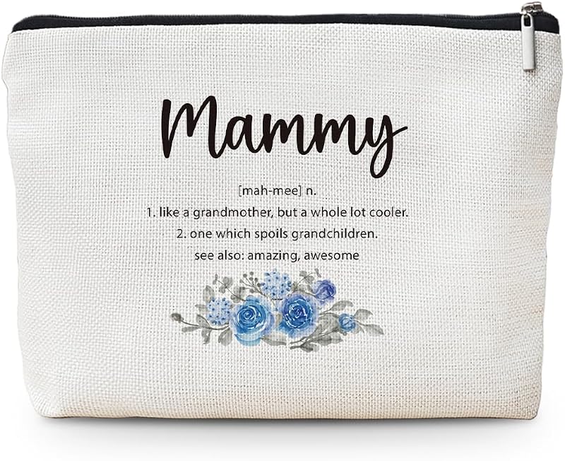 Necessaire de maquiagem MOTERMATE com zíper, estampa mammy, 20,32 cm x 19,05 cm x 0,51 cm
