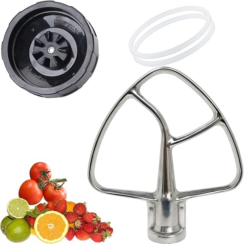 Miniatura 1 de Batidor de borde flexible de acero inoxidable para mezclador KitchenAid y cuchilla de licuadora Ninja macho de 7 aletas