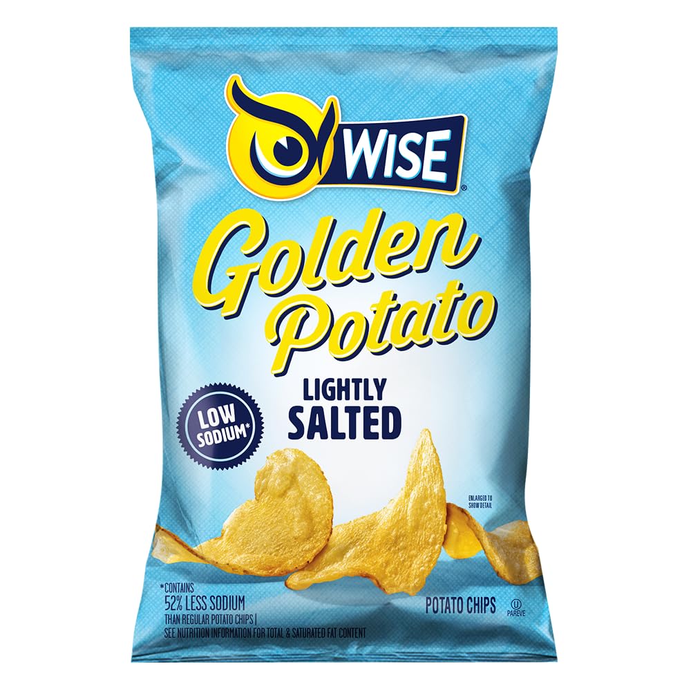Wise Snacks Potato Chips, Lightly Salted, Bulk Snack Chips for Fun and Tasty Snacking 7.5 Ounce (12 Count) Gluten Free, 0g Trans Fat, No Preservatives