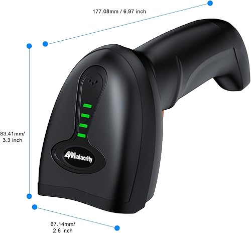 Miniatura 9 de Escáner de código de barras inalámbrico Bluetooth con funda, funda de lector de código de barras de longitud ajustable, batería recargable de 1800