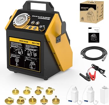 AST612 12V Brake Fluid Bleeder Machine, 9 Adapters, 2-Wheel Service