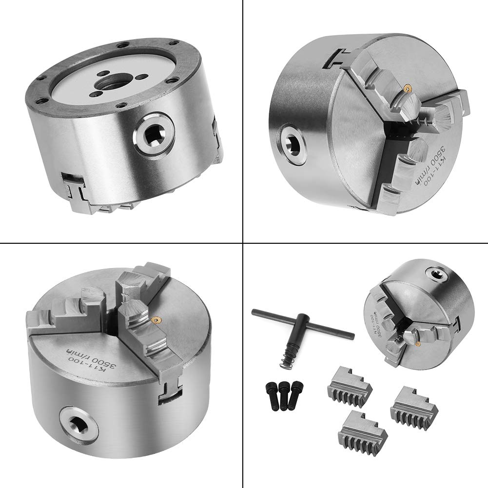 Haofy Metalowy Uchwyt Tokarski 100mm 3-szczękowy Uchwyt Tokarski Części do Tokarek Półstaliowych Akcesoria do Maszyn Tokarskich