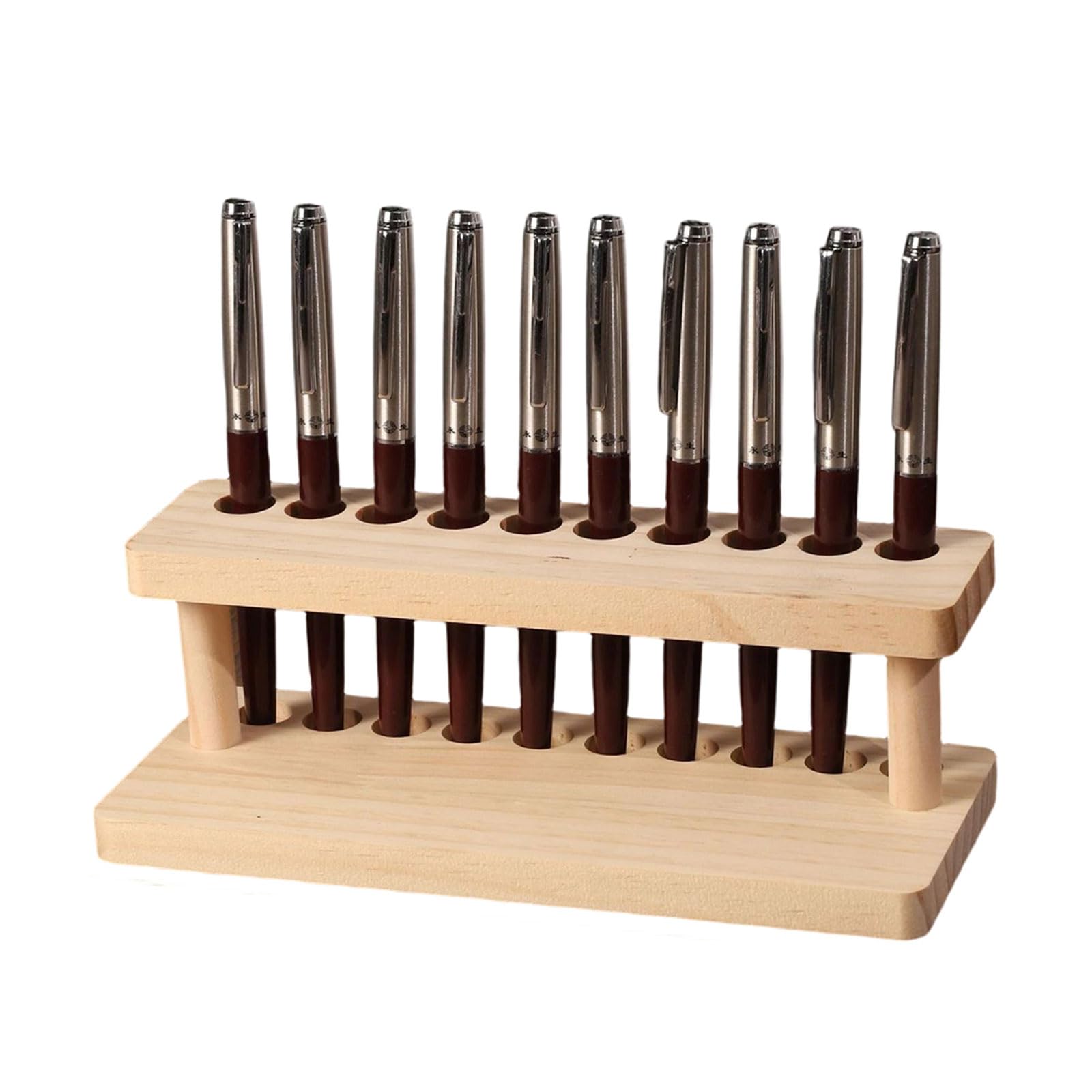 Wooden Desk Organizers with Stable Base Design for Secure Pen Storage in Busy Offices Wooden Pen Holders