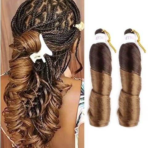 Mtmei hair French Curly Braiding Hair for Box Braids 8 Packs 12 Inch 85G/Pack Loose Wave Braiding Hair Crochet Spanish Curly Spiral Synthetic Hair Extensions for Women 0T4/30 12 Inch (Pack of 8) Cover
