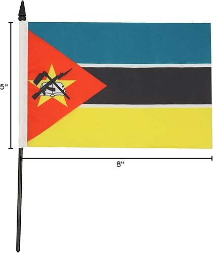 Miniatura 479 de Bandera de mesa Sierra Leona de 5 x 8 pulgadas, bandera de escritorio de Sierra Leona, 8.3 x 5.5 in, barra y base de plástico negro AZ FLAG