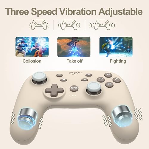 Vista 6 de PXN P50 Wireless Switch Pro Controller, USB Rechargeable Dual Shock Gamepad Joystick Support NFC, Turbo, Gyro Axis Wake-Up Dual Connection for