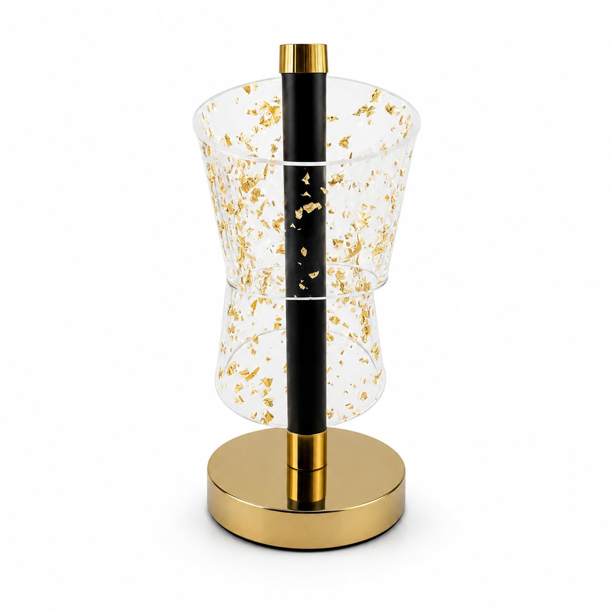Aura & Hues Rechargeable LED Table Lamp with Premium Gold Leaf Acrylic Shade, 3 Color Touch Control Bedside Lamp, Modern Decorative Night Light for Bedroom, Living Room, Office & Home Décor-image-13