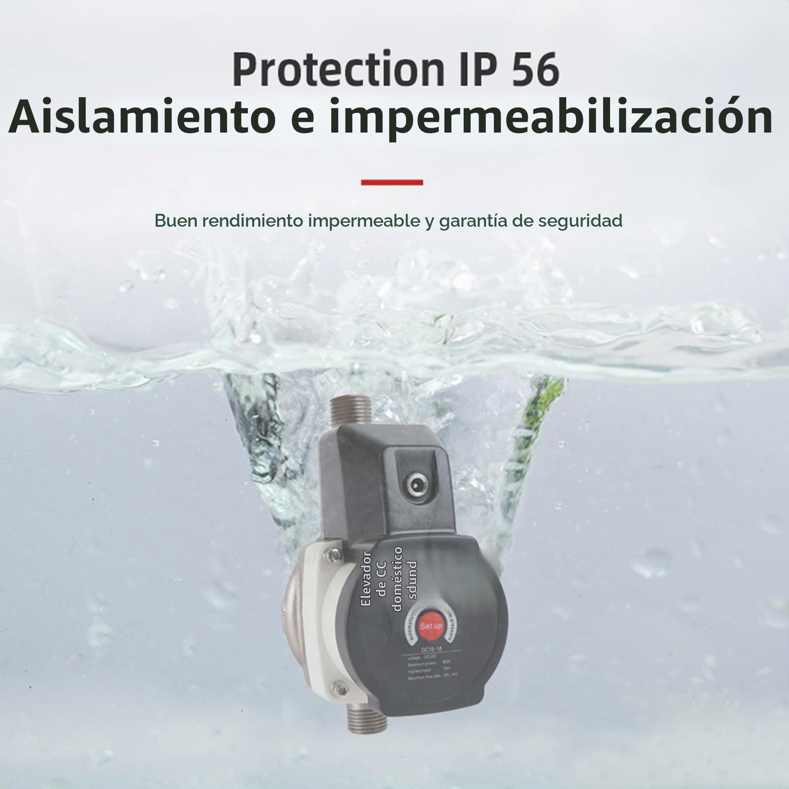 Bomba Elevadora de Presión de Agua Automática para Casa, 80 W de Baja Potencia y Presión Estable de 36,2 PSI, Interfaz NPT de 1/2 Pulgada, Diseño Seguro de bajo Voltaje (Enchufe europeo