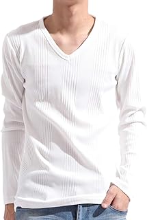 [valletta] バレッタ ランダムテレコ Vネック メンズ Tシャツ カットソー ７分袖 半袖 長袖