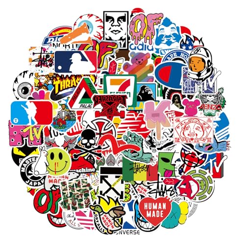 Kaderas Marque Autocollants 101 pièces, Imperméables Vinyle Graffiti Stickers pour Ordinateur Portable, Skateboard, Guitaire, Vélo, Valise