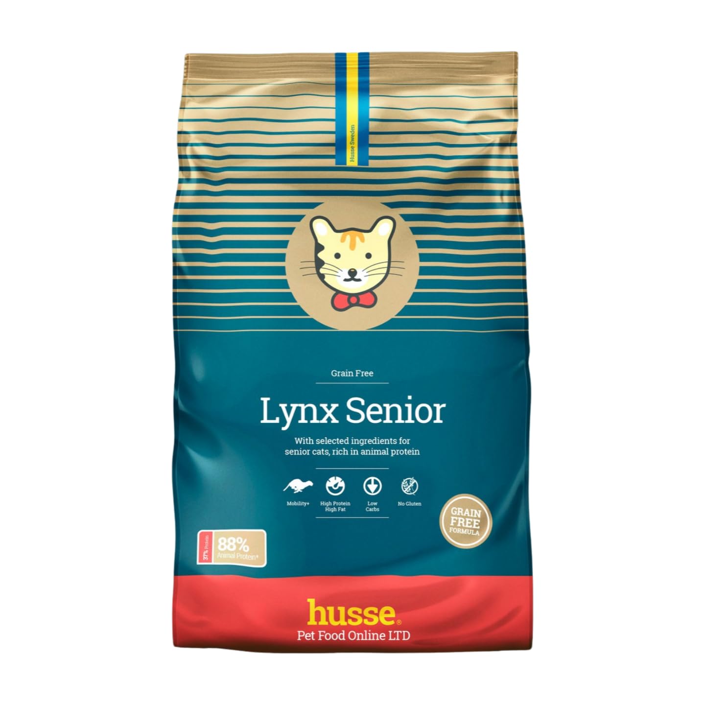 Natural Complete Senior Delicious Dry Cat Food Chicken & Salmon Grain Free Gluten Free High Protein & Fat Low Carbohydrate - Lynx Senior 7kg