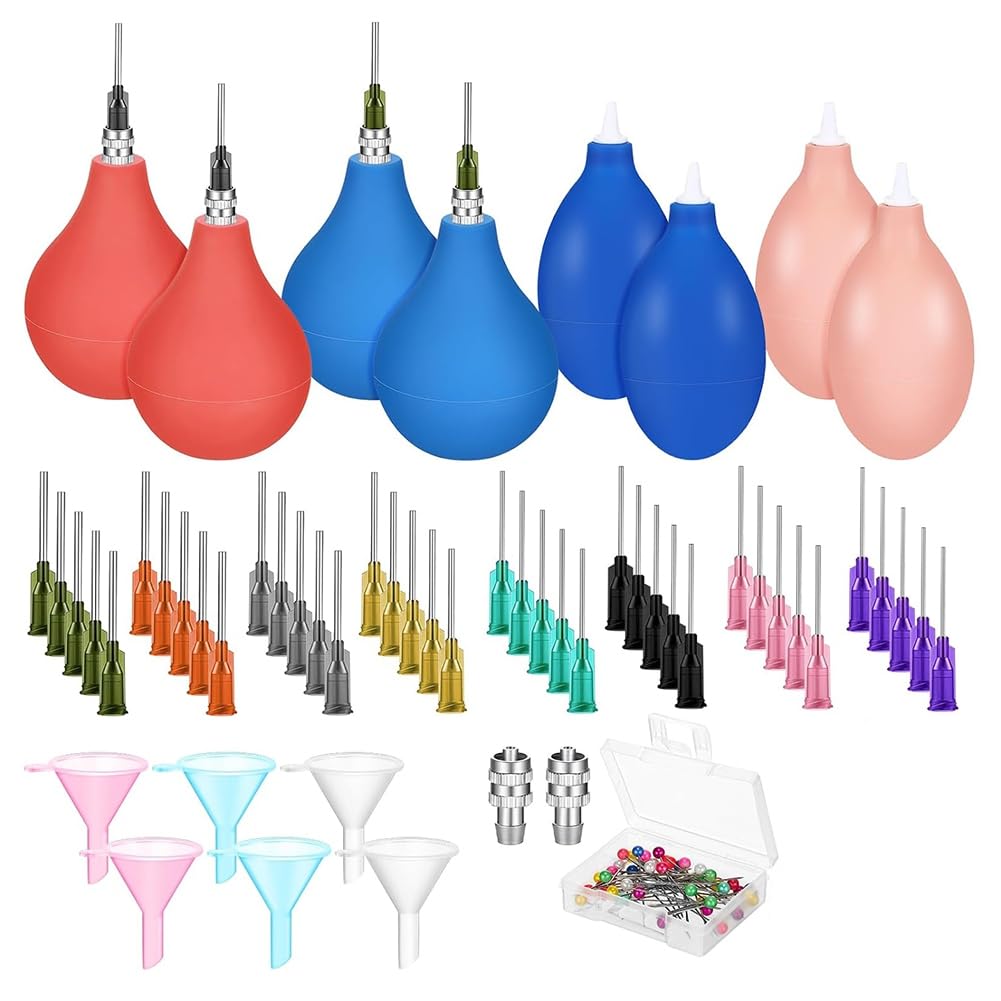 Htuteyy Pottery Tools Supplies Tip Applicator Clay Slip Trailing Bottles with Needles Glaze Brushes Ceramic Tool Set with Squeeze Graduated Bottle for Glaze