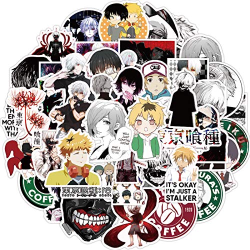 Tokyo Ghoul Anime Cartoon Laptop Stickers Waterproof Skateboard Car Snowboard Bicycle Luggage Decal (Tokyo Ghoul)