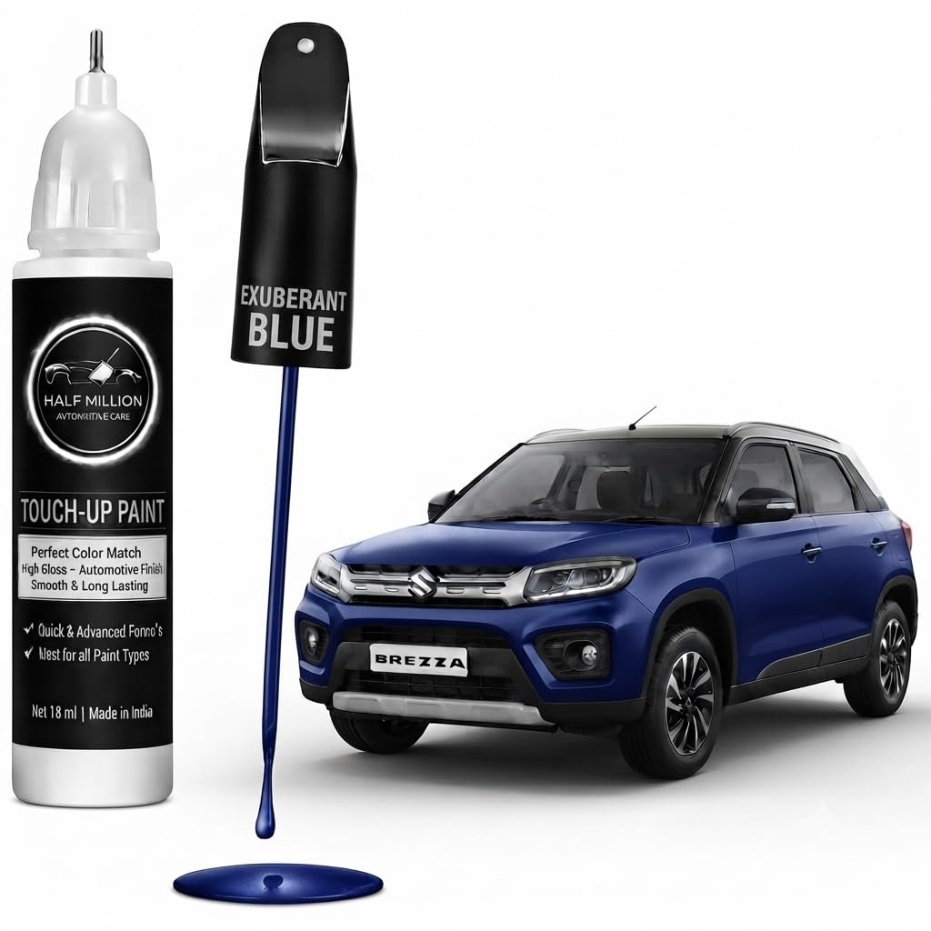 Half Million Touch Up Paint for Maruti Suzuki Brezza Exuberant Blue | 18ml Car Scratch Repair Paint Pen | Factory Color Match | Quick Dry | High Gloss Finish | DIY Paint Chip & Scratch Remover-image-22