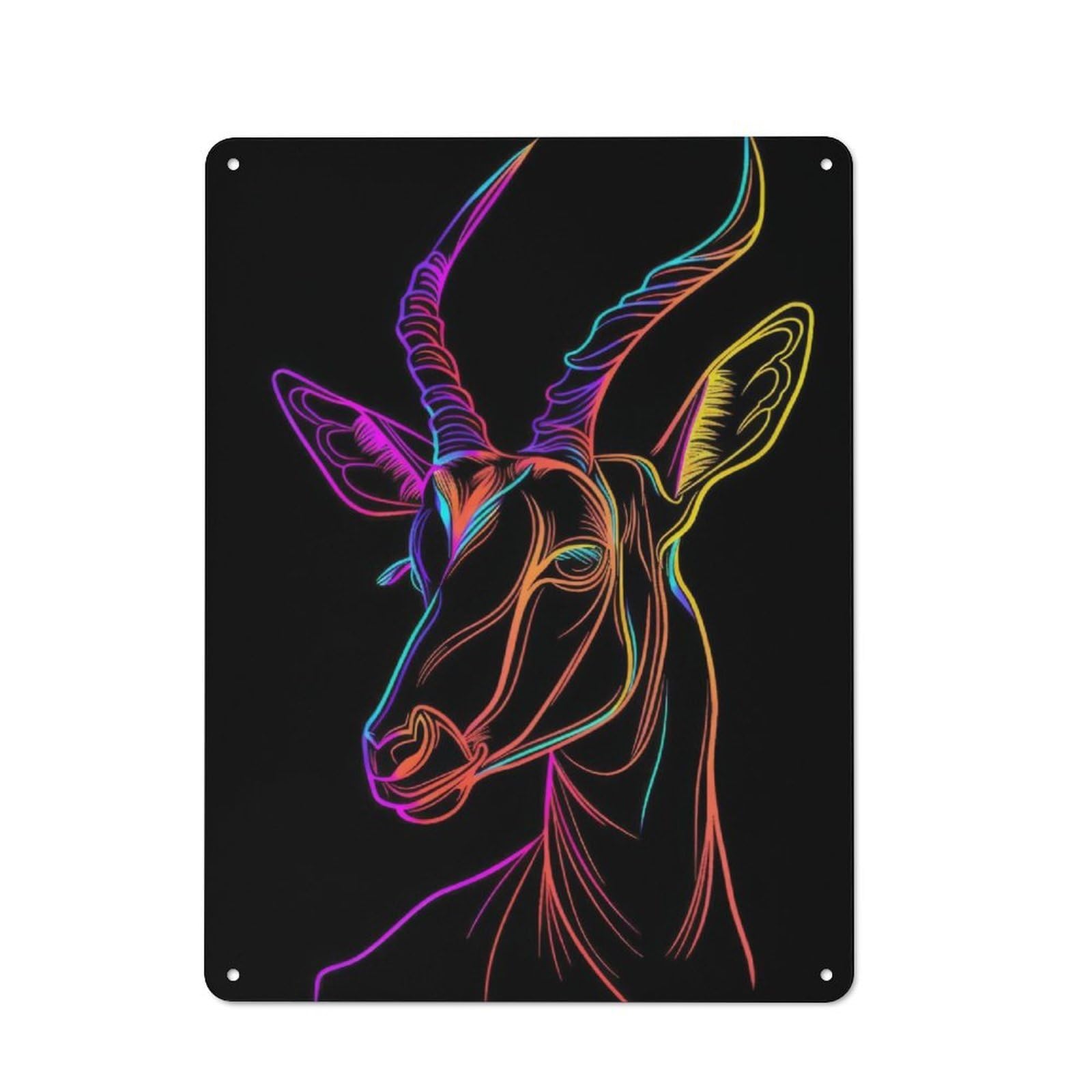 Junmoney Anthelope Neon Animal Retro Tin Sign 40X30cm Featuring For Bar Or Restaurant, For Metal Sign Collectors, For Garage And Workshop Walls