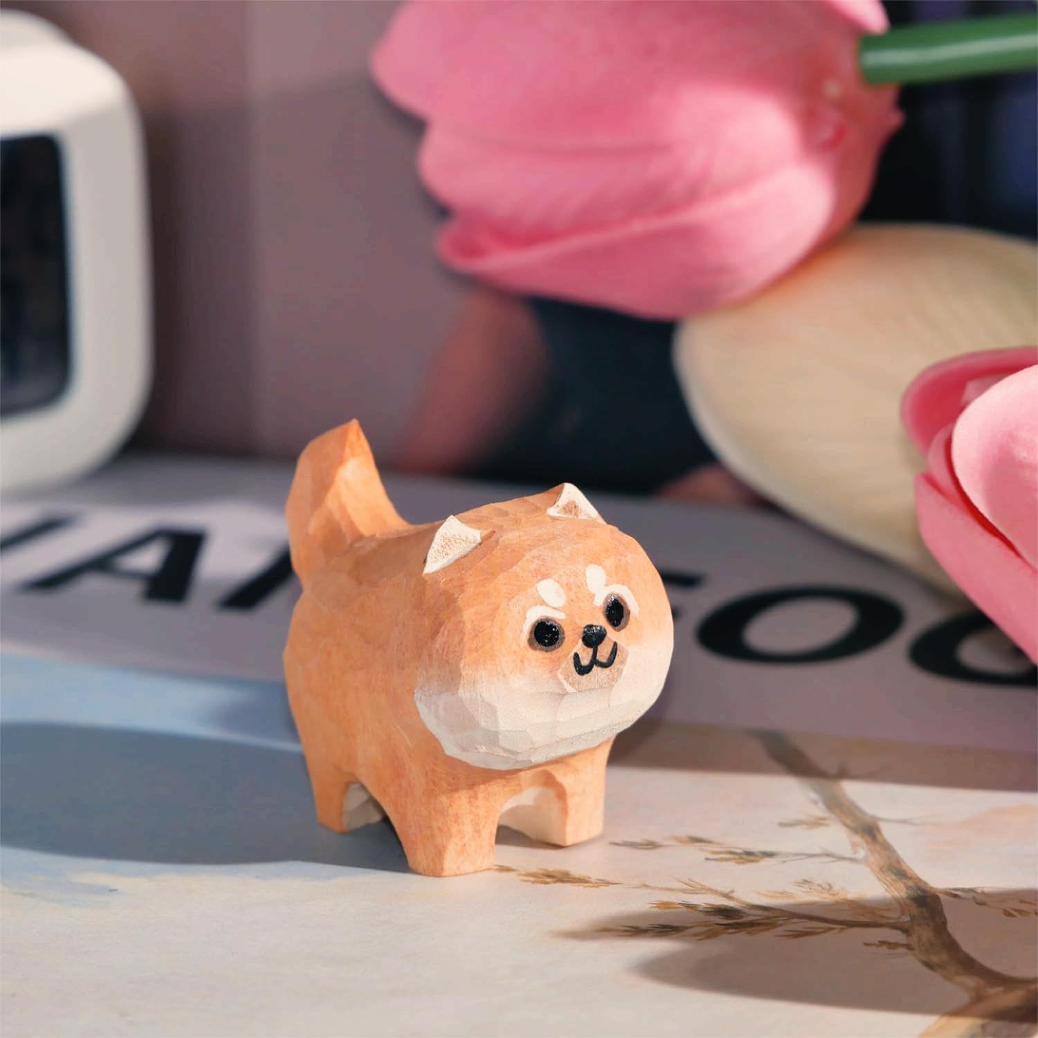 Amazon.co.jp: かわいい小さな彫り柴犬の置物 家の装飾用 2インチ