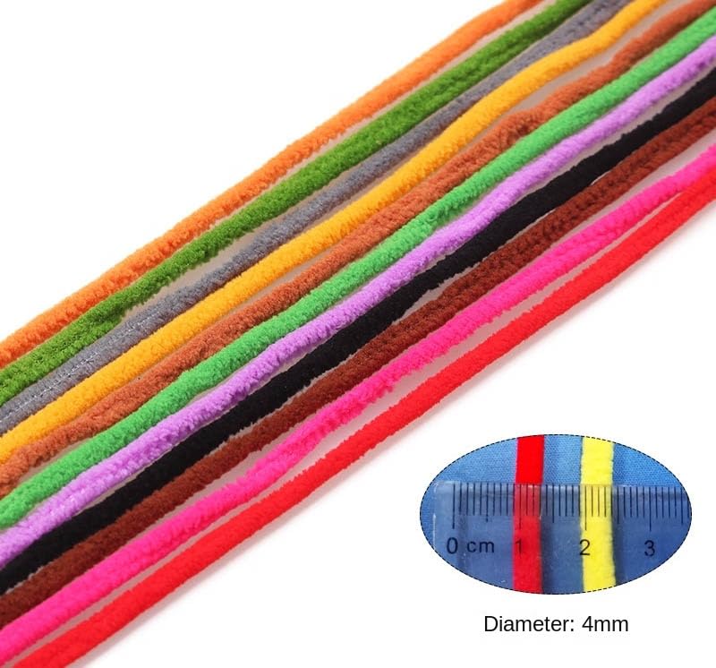 Pack of 6 3Meters Fly Tying Material Mop Chenille Body Yarn Grubs Line Mop Fly for Perch Trout Steelhead Fish Lure Bait Fishing Tackle