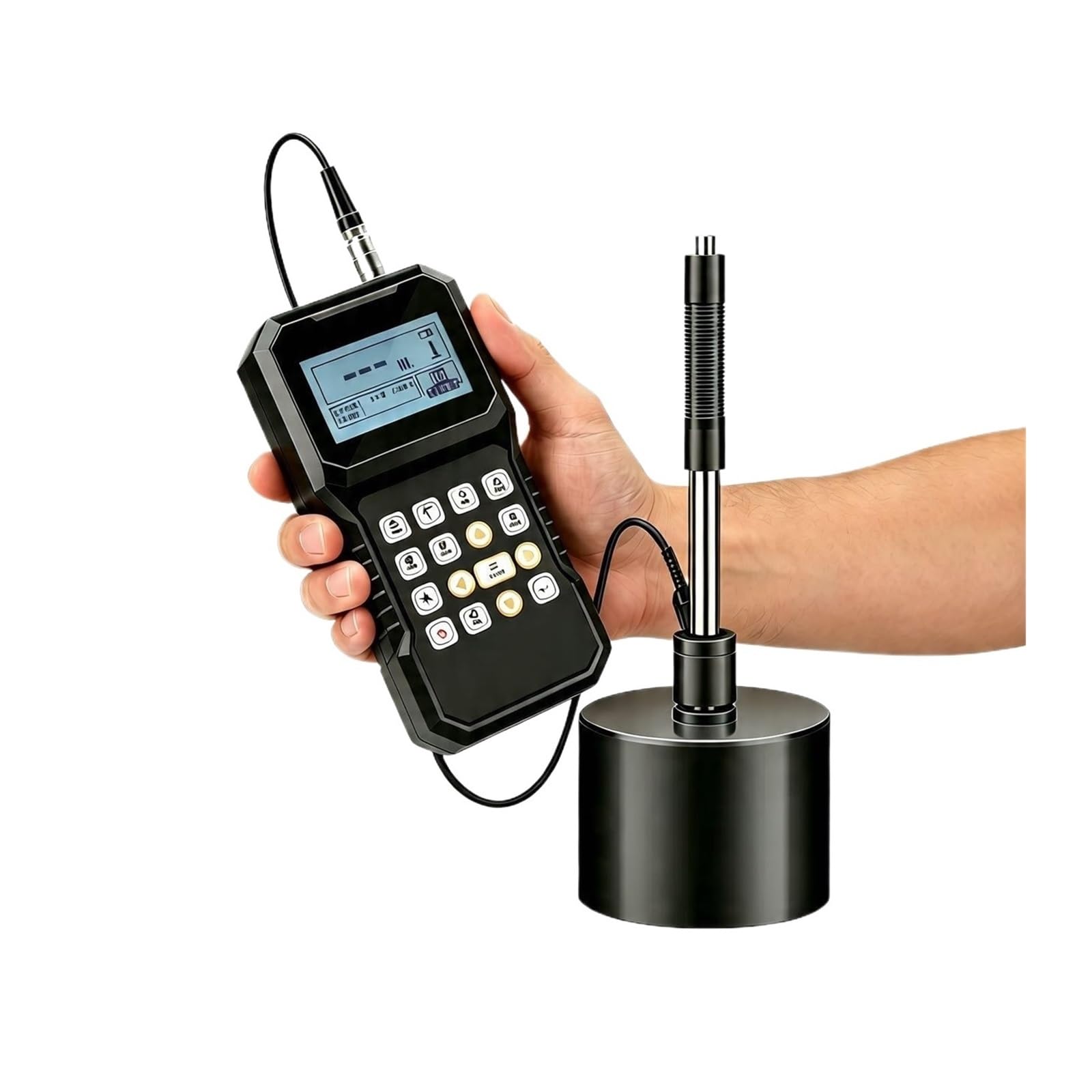Durometro Digitale Portatile Leeb for Metallo e Acciaio Inossidabile Display OLED ad Alta precisione ± 1,5 HRC(HN200C+TestBlock+D Type)