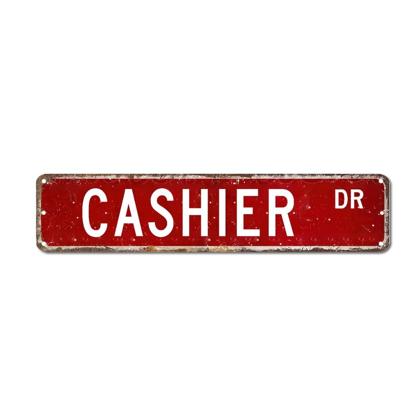 Yelolyio Eksb3jm2q4bc Cashier Metal Sign Custom Street Signs Cashier Road Sign Indoor Outdoor Decorations Rust-Free Aluminum Wall Art Ready To Hang For Garages Bar Courtyard