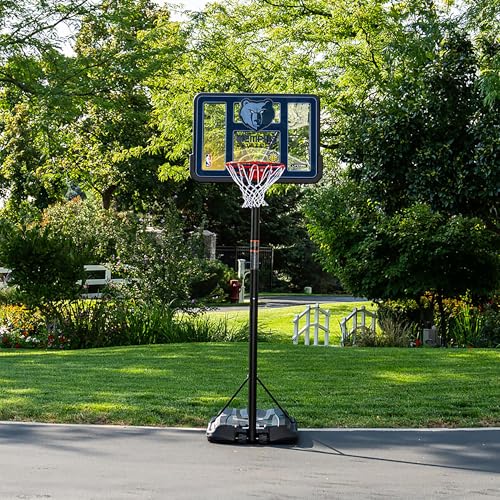 Image of Lifetime NBA Memphis Grizzlies Portable Basketball Hoop, Adjustable Height 7.5-10 Ft, 44 Inch Shatterproof Fusion Backboard, Base with Wheels